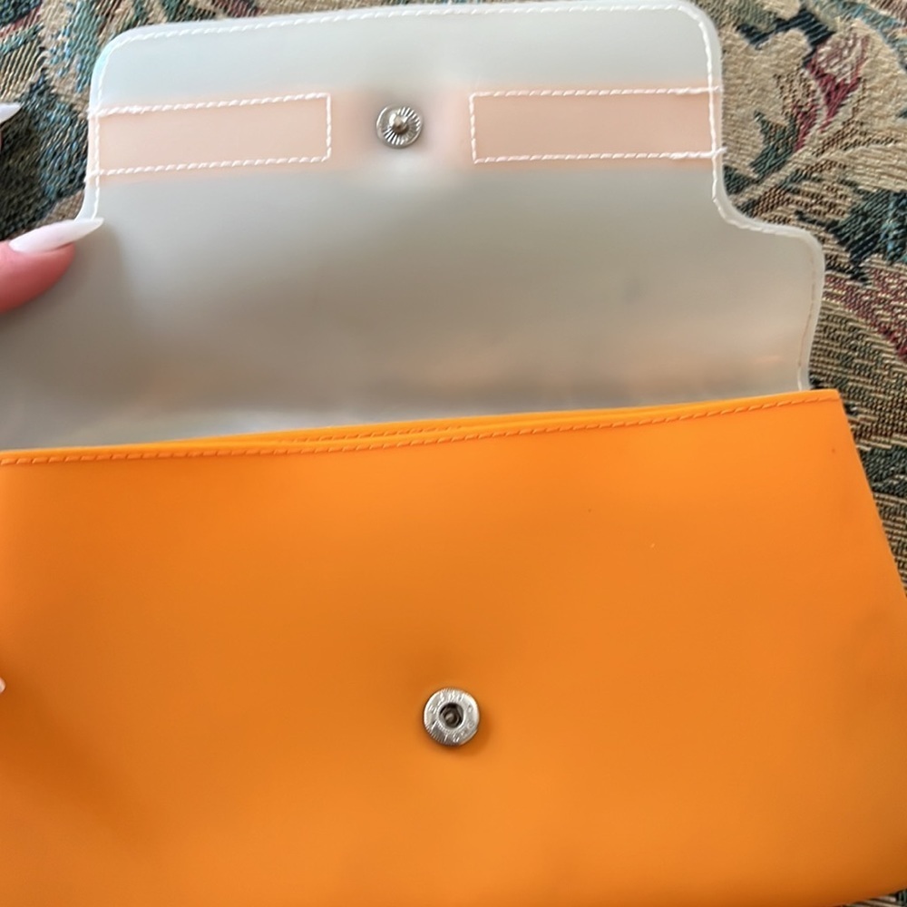 Orange Vinyl Cosmetics Bag View 6